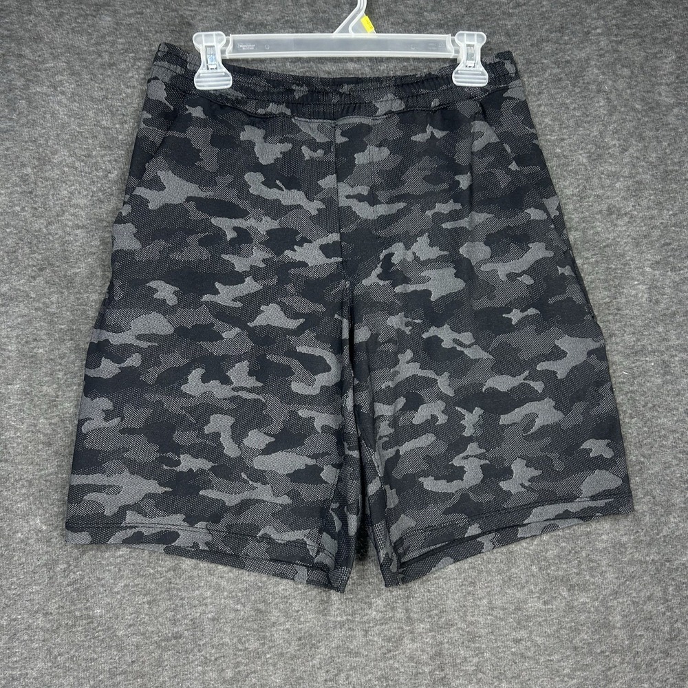 Lululemon Pace Breaker Shorts Mens Medium Black Camo Lined Pull On 9" inseam
